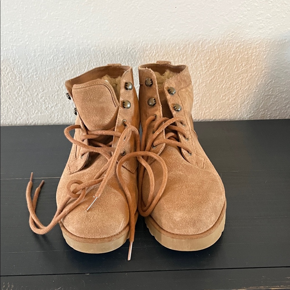 Ugg Lace Up Fleece Lined Boots
